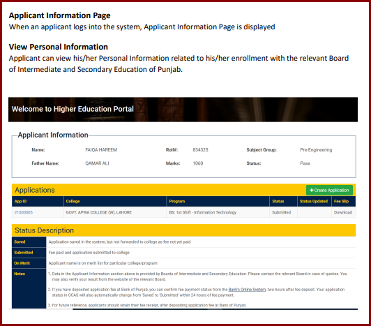 Punjab Govt Colleges Online Admission 2022 Guide Via OCAS Online College Admission System