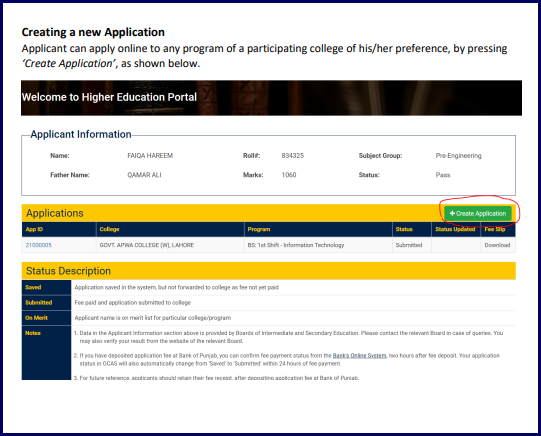 Punjab Govt Colleges Online Admission 2022 Guide Via OCAS Online College Admission System